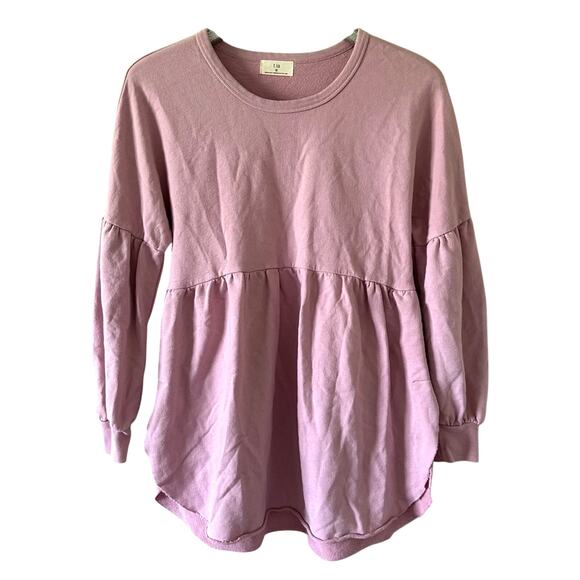 Anthropologie T. La Pink Long Sleeve Sweatshirt Dress - Picture 1 of 5